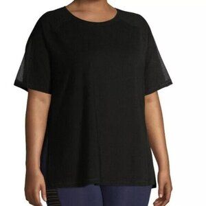 NWT Athletic Works Womens Size 1X (16W-18W) Black Side Slit Tee